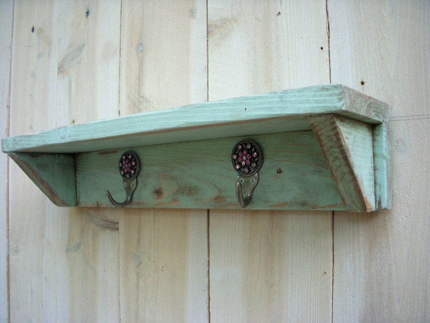 Handmade Wood Wall Shelf - Shabby Elegant, Paris Apartment, French Country 17 inches long