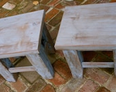 Wood Side Table- Shabby - Handmade, End Table, Cottage Chic, French Country