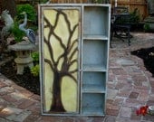 Rustic Furniture - Wood Shelf - Oak Tree Cabinet - Artistic Furniture - Storage Shelves -  French Country