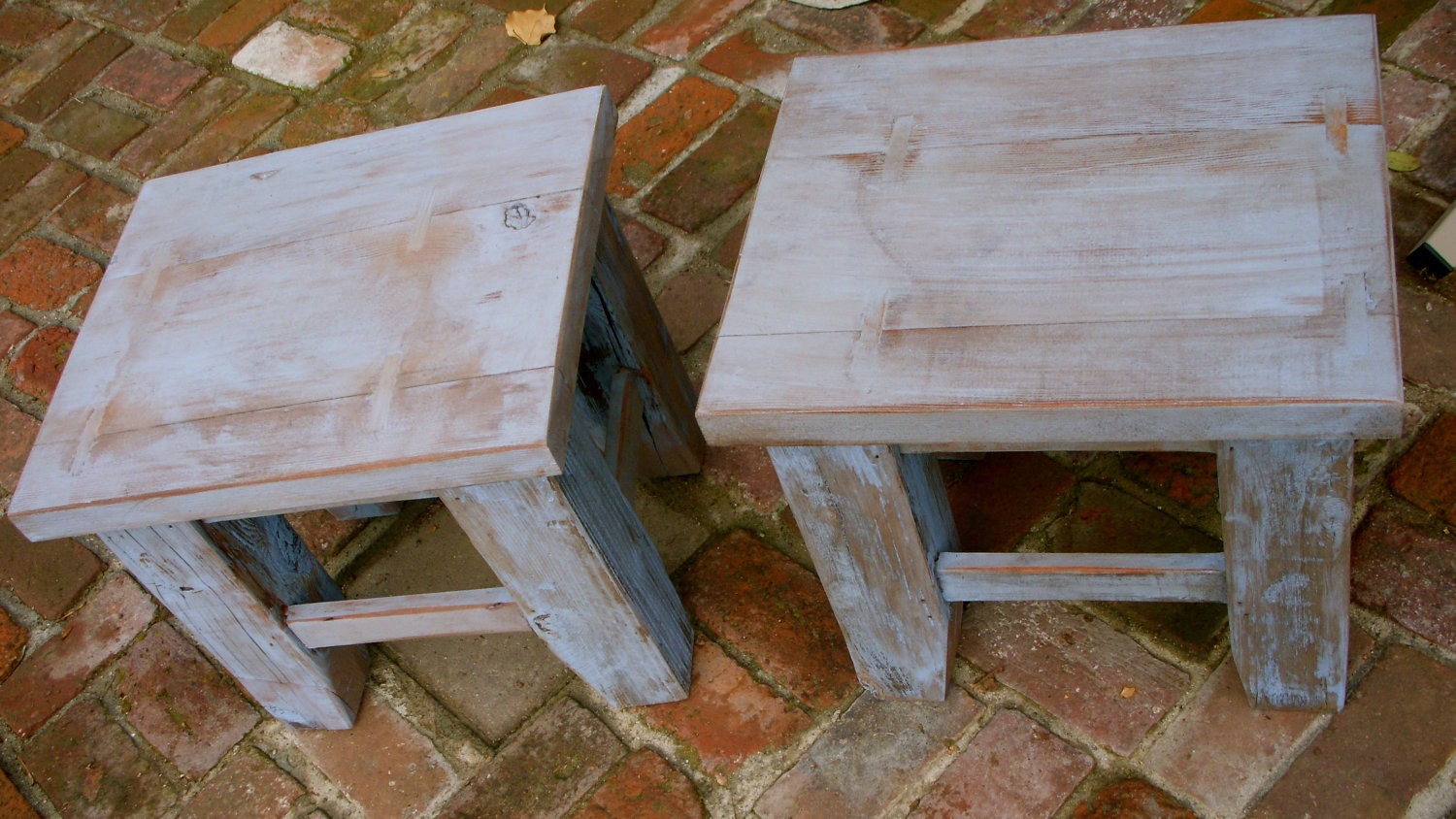 Wood Side Table- Shabby - Handmade, End Table, Cottage Chic, French Country