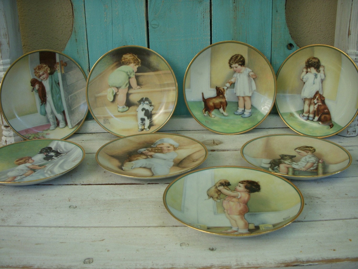 Hamilton Collection Plates Bessie Pease by honeystreasures