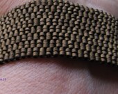 Elegant Flat Bronze Seed Bead Peyote Stitch Bracelet