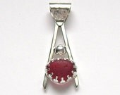 Sea Glass Jewelry -  Sterling Extremely Rare Red English Sea Glass Pendant