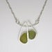 Sea Glass Jewelry - Sterling Olive Green Sea Glass Necklace