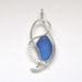 Sea Glass Jewelry - Sterling Cornflower Blue Sea Glass Pendant