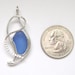 Sea Glass Jewelry - Sterling Cornflower Blue Sea Glass Pendant