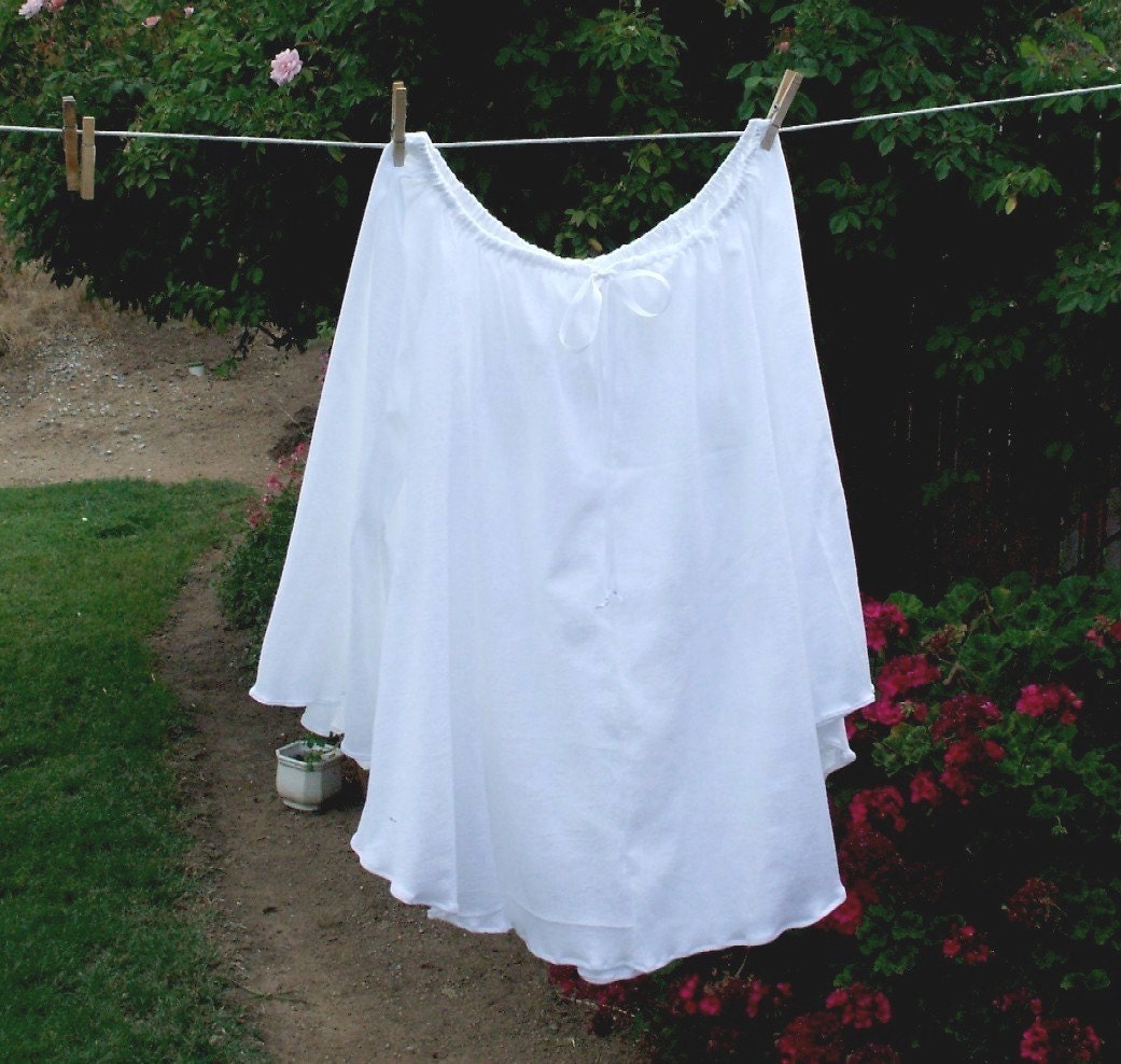White Cotton Gauze Chemise Blouse Peasant Tunic by joyfulbydesign