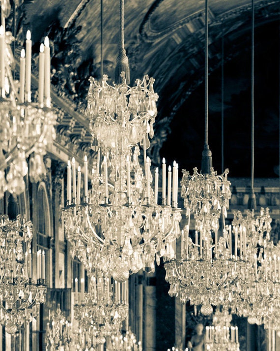 Versailles Photograph, Paris Fine Art Photograph, Hall of Mirrors, Versailles Chandeliers - Galerie des Glaces (8x10)