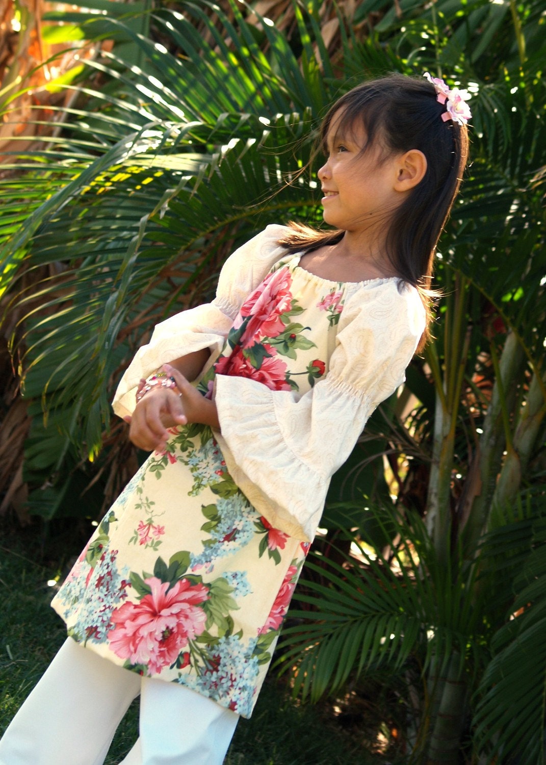 Girls Boutique Tunic Peasant Dress Scented Garden 6mos to 12