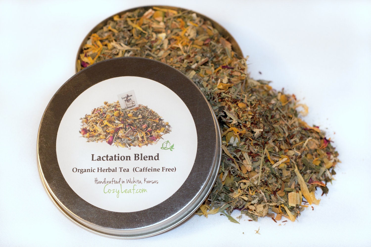 Organic Lactation Blend for Nursing Mommy Loose Leaf Tea Tin 20 cups of brewed tea