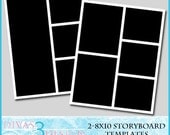 8x10 Storyboard Collage Templates Set 2  Instant Download