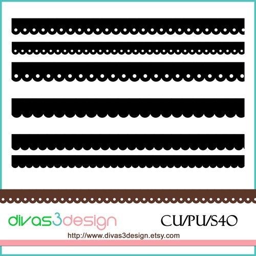 Items similar to Digital Scrapbook Scalloped Borders Template