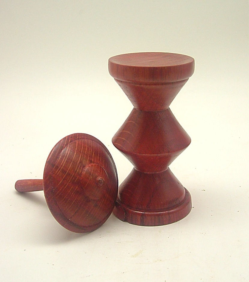 Red Oak Spinning Top and Tower Base