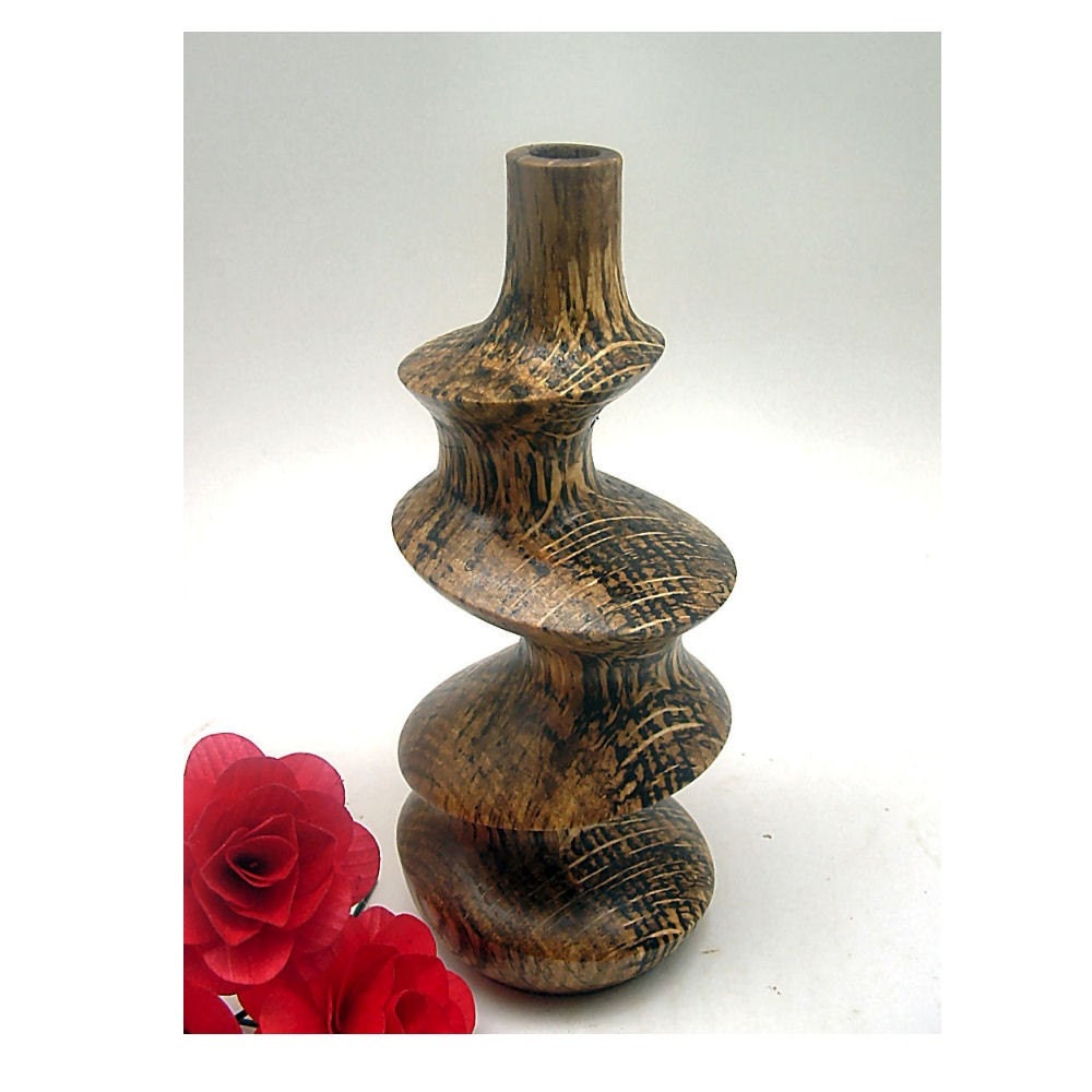 Spalted Pin Oak Multi Axis Snake Vase Weed Pot II