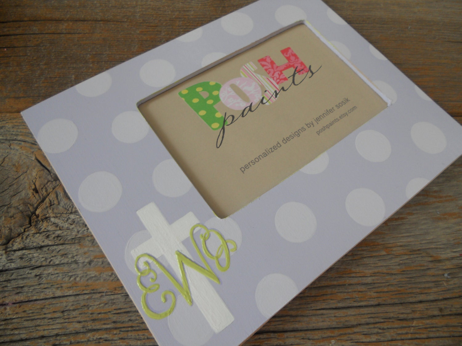 SALE girl/boy communion/baptism frame simple monogram, 4x6 photo frame
