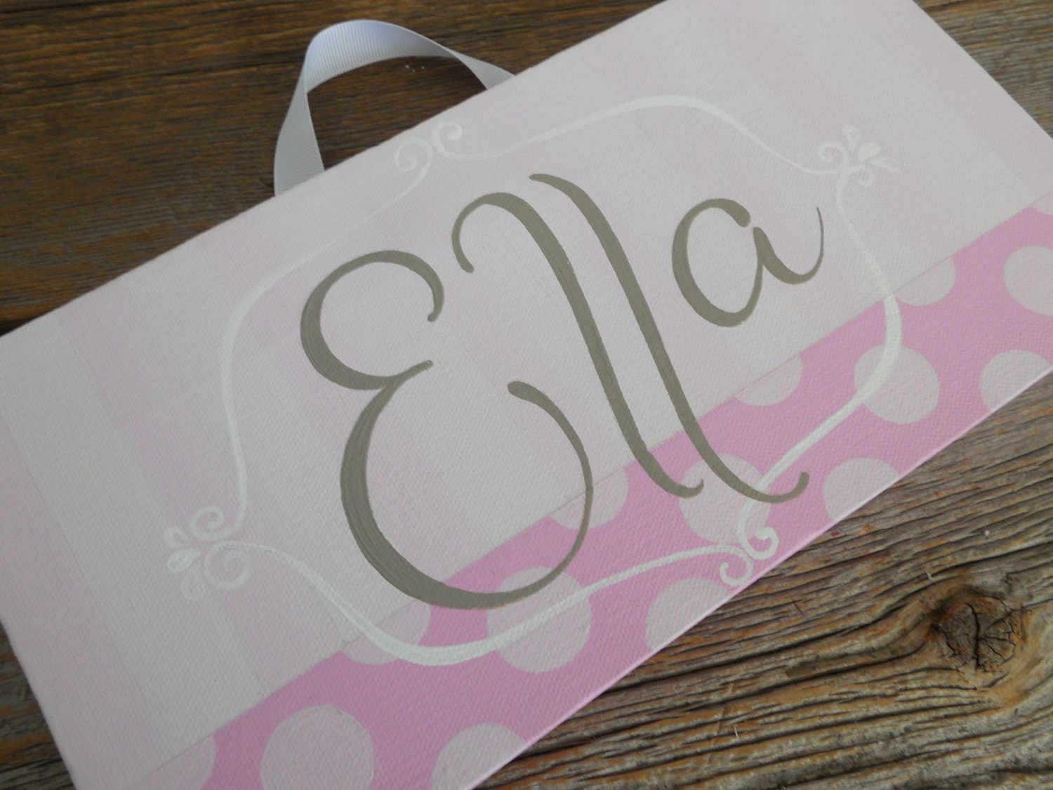 NEW baby ella, 6x12 hand painted stretched canvas wall art
