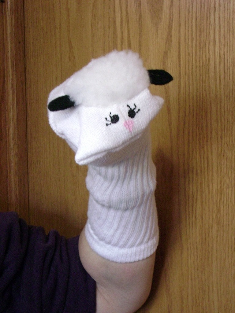 Momma Sheep Sock Puppet by puppetsbymargie on Etsy