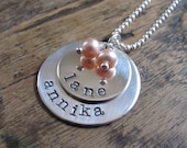 double disc hand stamped necklace