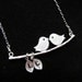 LOVE BIRDS Necklace Kissing Personalized Initial Monogram Sterling- Anniversary Bridal Shower Gift, Engagement Gift, Weddings Jewelry