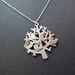 Personalized Mothers Jewelry Necklace, FAMILY TREE Necklace, UP to 4 Birds Tree of Life Branch Initials Children Mom Baby Shower Gifts