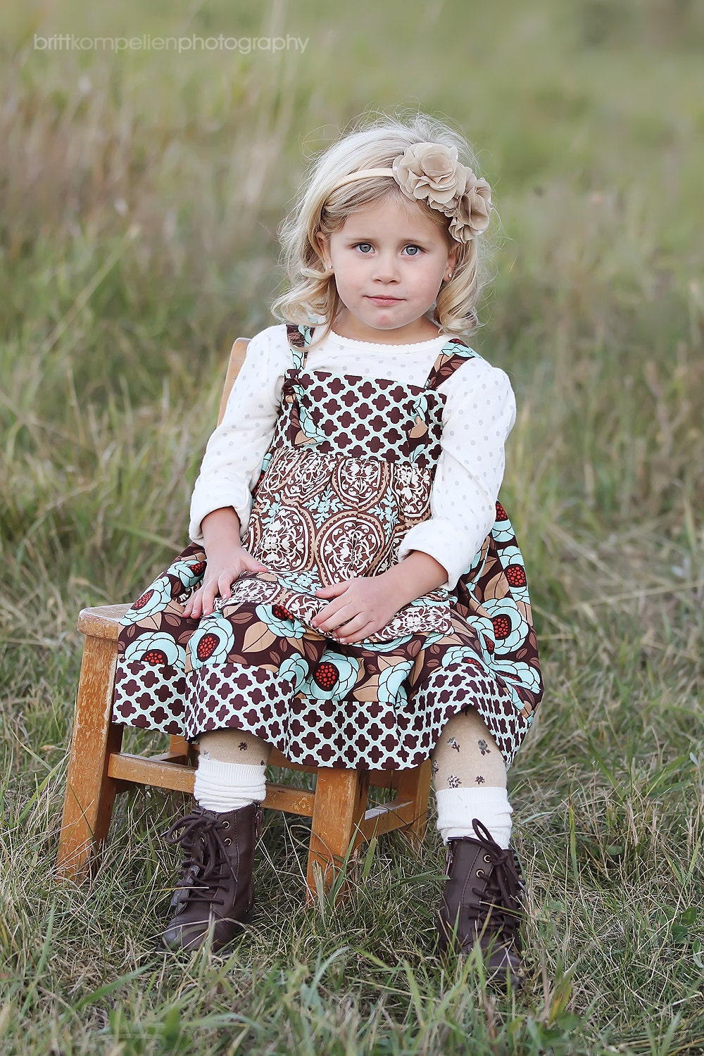 HALF off SUMMER SALE Girls Apron Knot Dress handmade by Sarah Rose, Boutique Savanna apron Dress