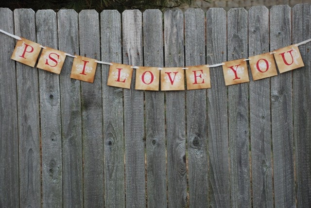 Banner - PS I Love You - Vintage Inspired