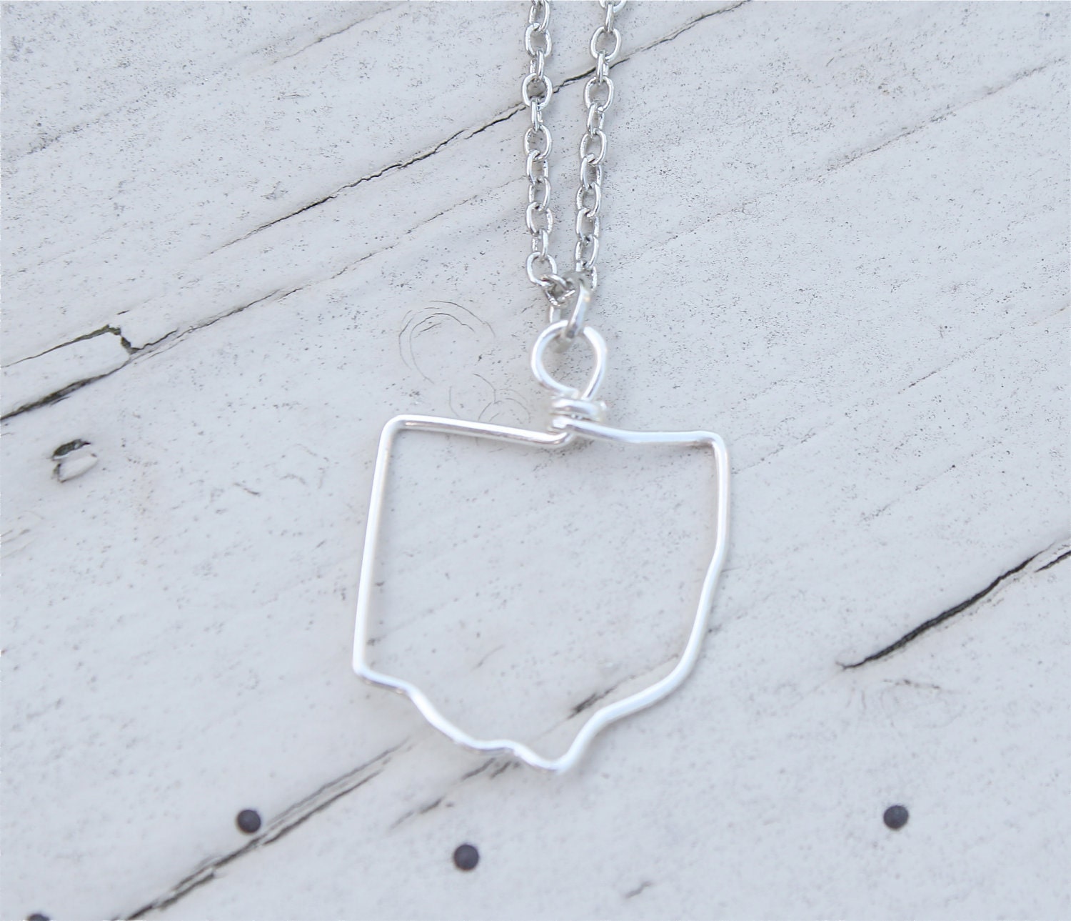 Choose Your State Wire Outline Necklace - Ohio Shown