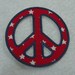 Peace Sign Fabric Embroidered Iron On Applique Ready to Ship