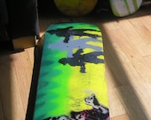 Michael Jackson THRILLER Spray-Painted on Recycled Skateboard Deck (Ready To Hang w/FREE Record of Your Choice)