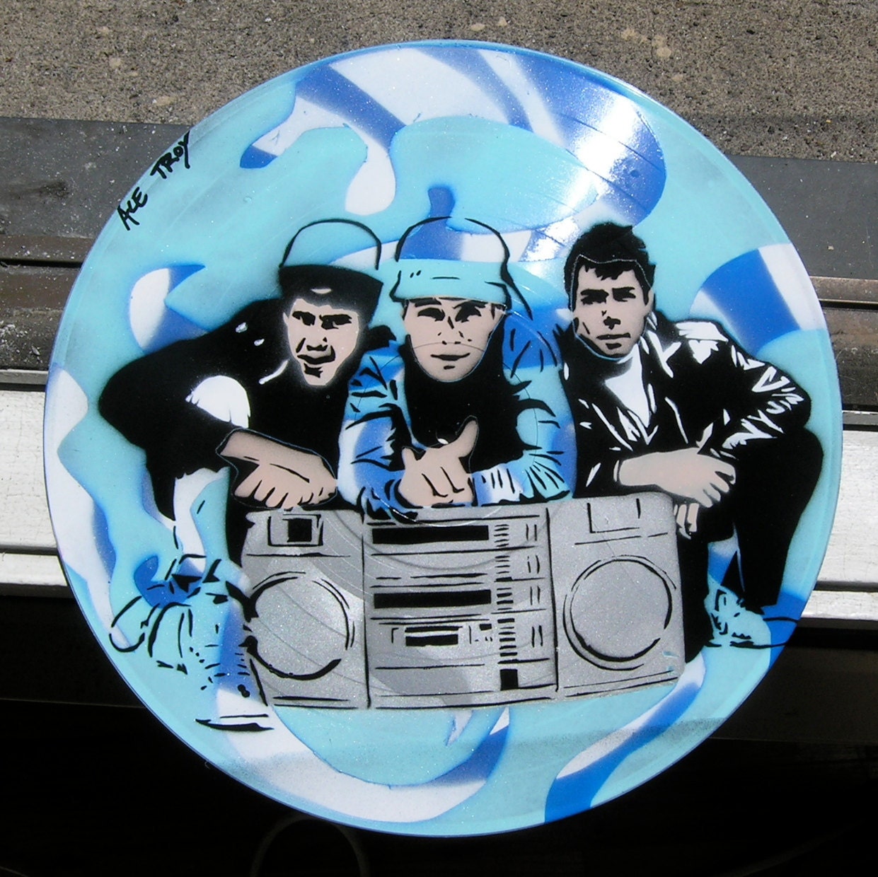 the Beastie Boys Spray-Painted on Record (Vinyl) BUY any 3 RECORDS get any 4th FREE