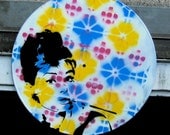 Audrey Hepburn in Pink Blue Yellow Spray-Painted on Rerto-Style Record (Vinyl) BUY any 3 RECORDS get a 4th FREE