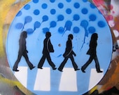 Beatles Polka Dot Drip-Style Abbey Road Spray-Painted on Record (Vinyl) BUY any 3 RECORDS get a 4th FREE