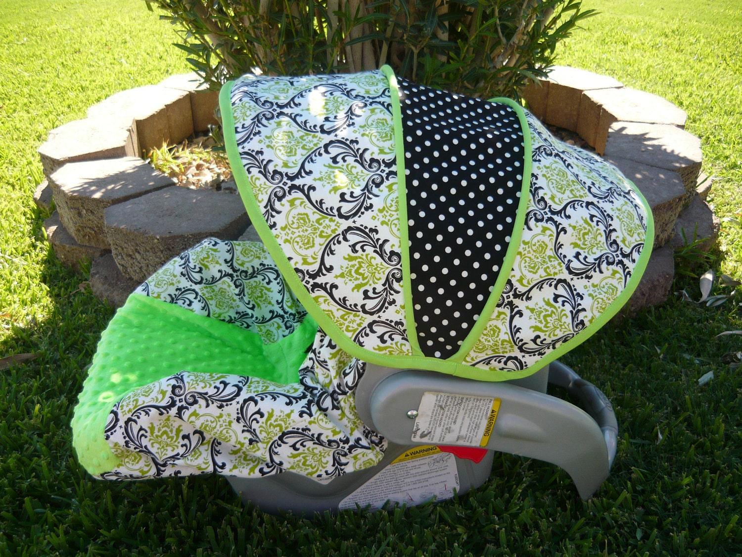 Madison Chartreuse with Jade Infant Car Seat Cover