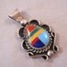 Native American Sterling Inlaid Pendant Signed WS SALE