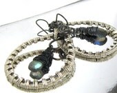 Labradorite on Sterling Wirewrapped earrings