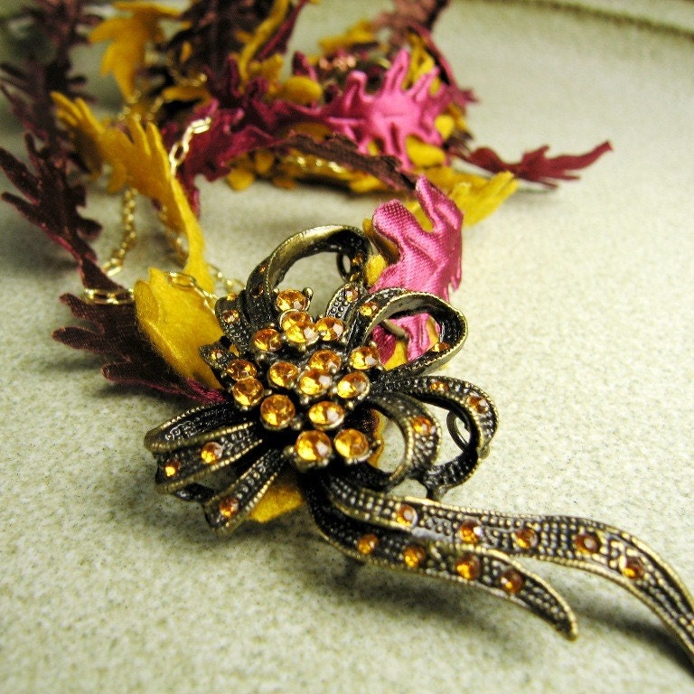 Fall Foliage Necklace- Autumn Leaves Falling for You