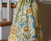 baby girl Pillowcase dress SALE michael miller secret garden yellow maise gold, blue girls dress, toddler pillowcase dress