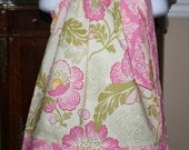girls Pillowcase Dress Amy Butler poppies in fuchsia pink green ivory polka dot by blakeandbailey