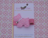 Gingham Scottie Dog Hair Clip - 0027 - Puppy Hair clip / Girls Hair Clips (see store for COUPON code)
