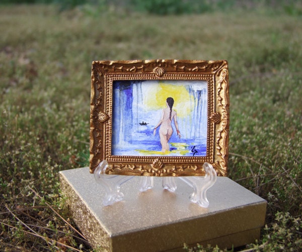 Miniature Painting-Nude Surealism Dollhouse Scale Artwork
