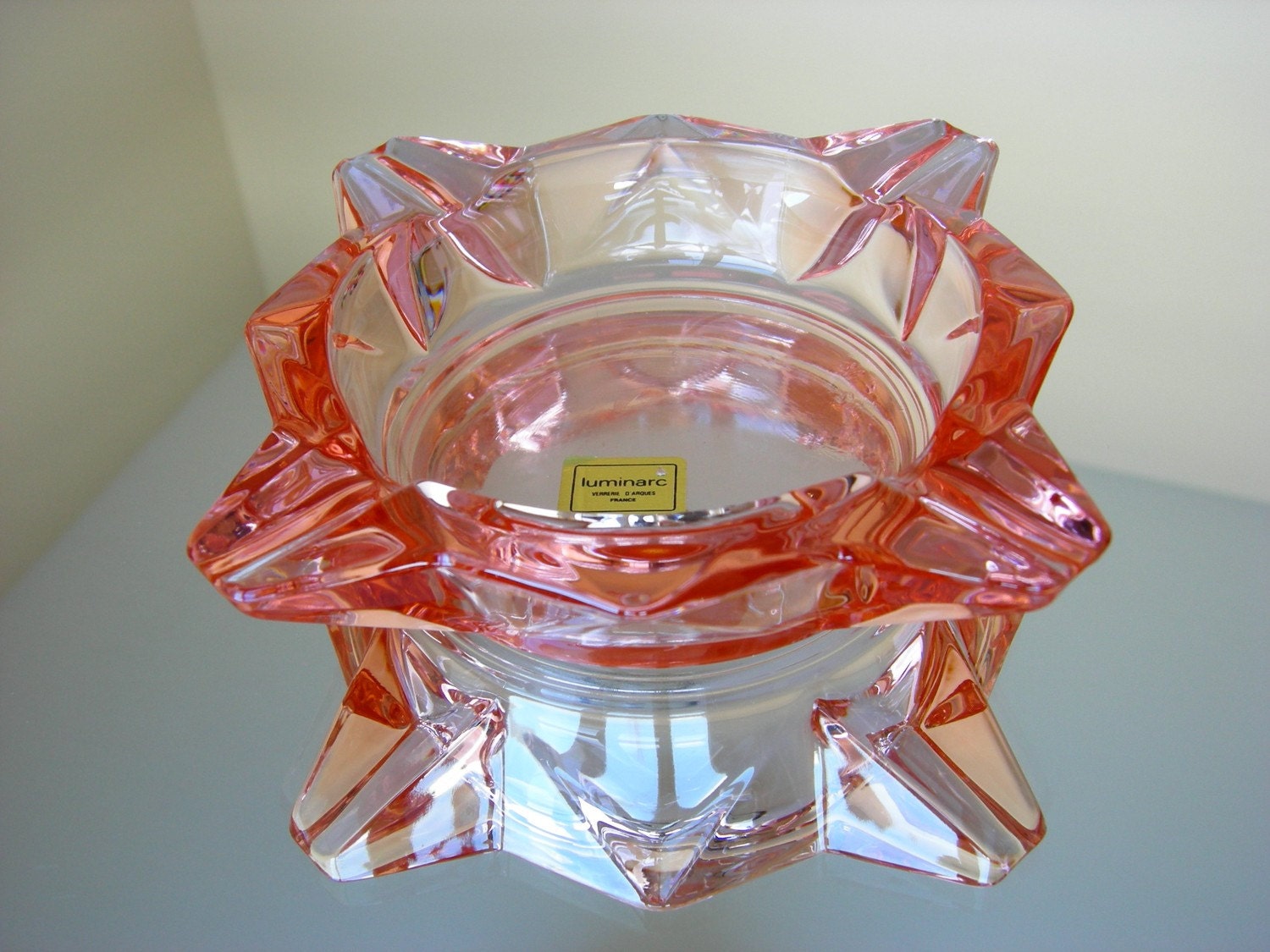 Vintage Luminarc Pink Glass Ashtray Verrerie by thelogchateau