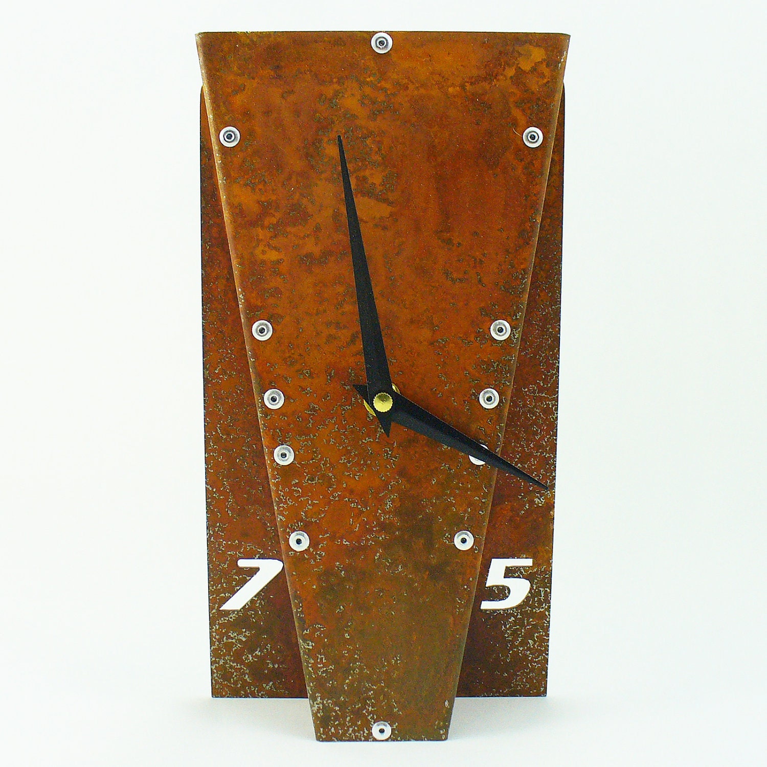Leaning Desk Clock IV (Rusted)