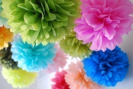 Pick Any Colors - 10 Tissue Paper Pom Set