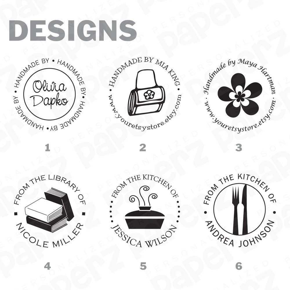 Custom Self Inking Rubber Stamp Circle by personalizedpaperz