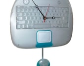 Apple Computer iBook Blueberry Clamshell Keyboard Clock. Cool Recycled Stuff.