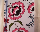 Flowery Notebook \/ Journal - Lined Pages - With Bookmark