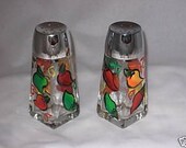 HAND PAINTED SALT AND PEPPER SHAKERS WITH CHILI PEPPERS