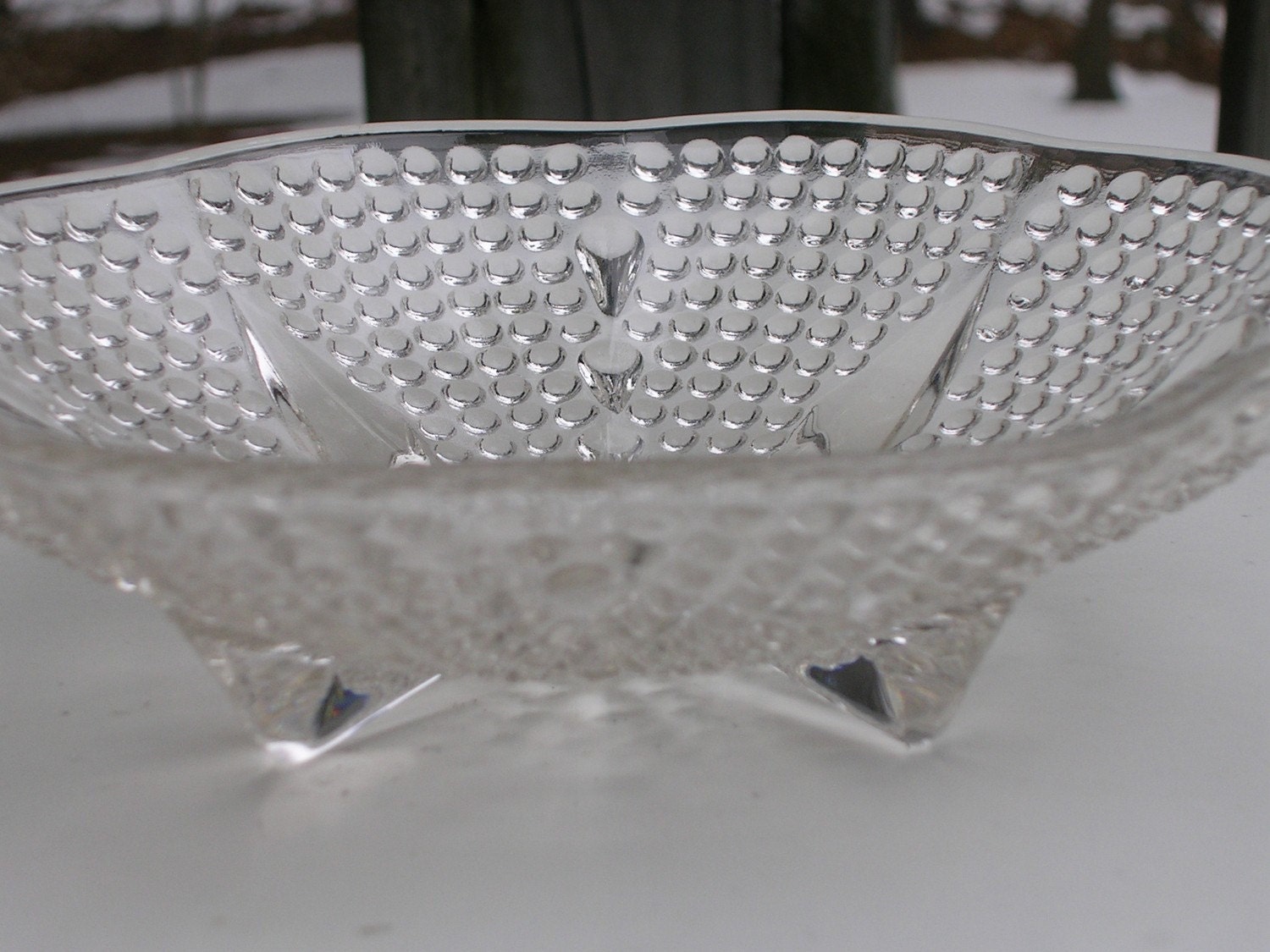 Vintage Hobnail Elegant Glass Dish