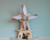 Vintage Little Wooden Windmill Music Box