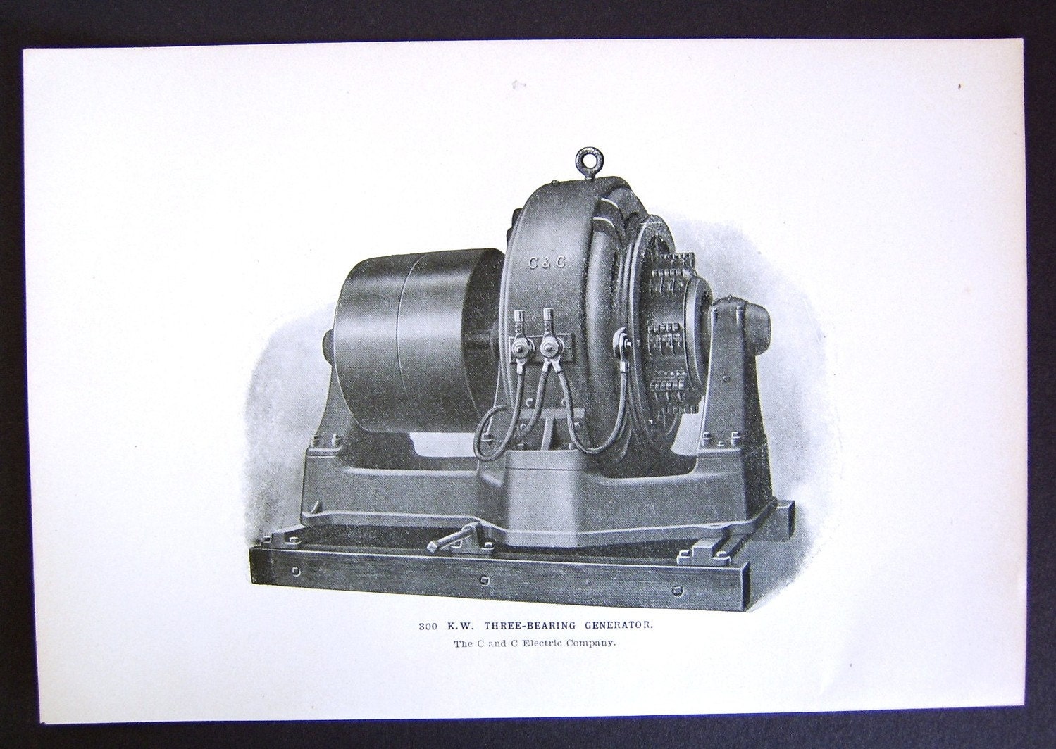 Antique C and C Electric Generator Book Plate by PansyRoadVintage